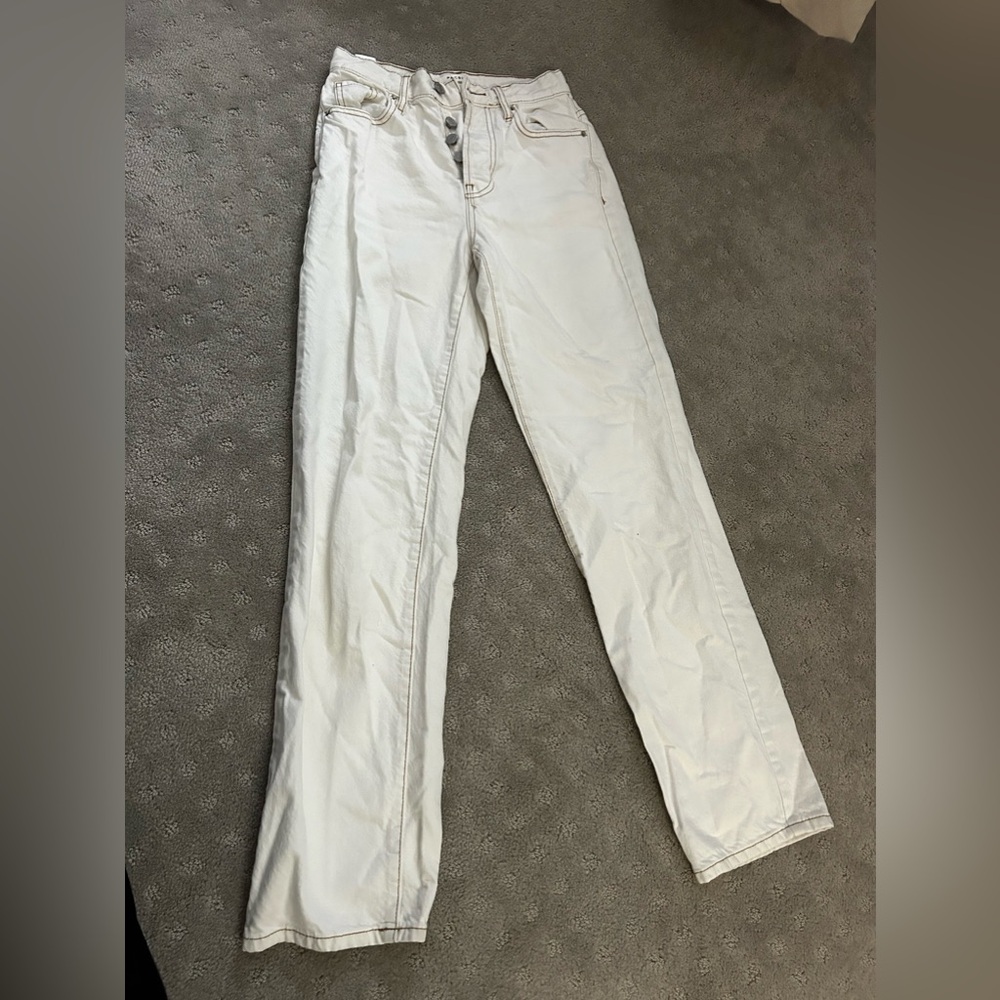 Pacsun Eco High Rise Dad Jeans Off White Size 23